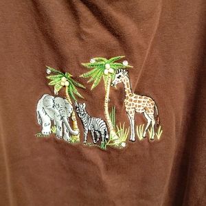 Womens 1X safari theme tank